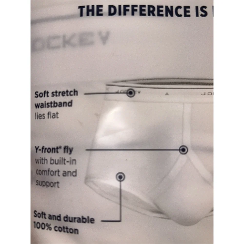 Jockey Classics Full Rise Briefs 100% Cotton Cool Durable 4 Pack Size 44